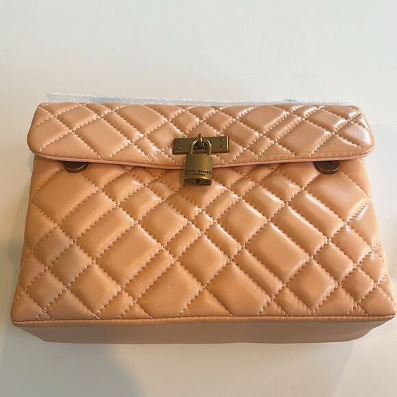 KURT GEIGER london Brixton lock shoulder bag, light pastel orange bag - Picture 7 of 11